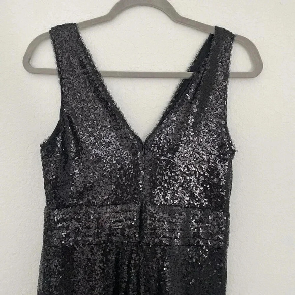 Kate Kasin Sequin Formal Cocktail Party Evening Maxi Dress Black Size 6 - Picture 8 of 13